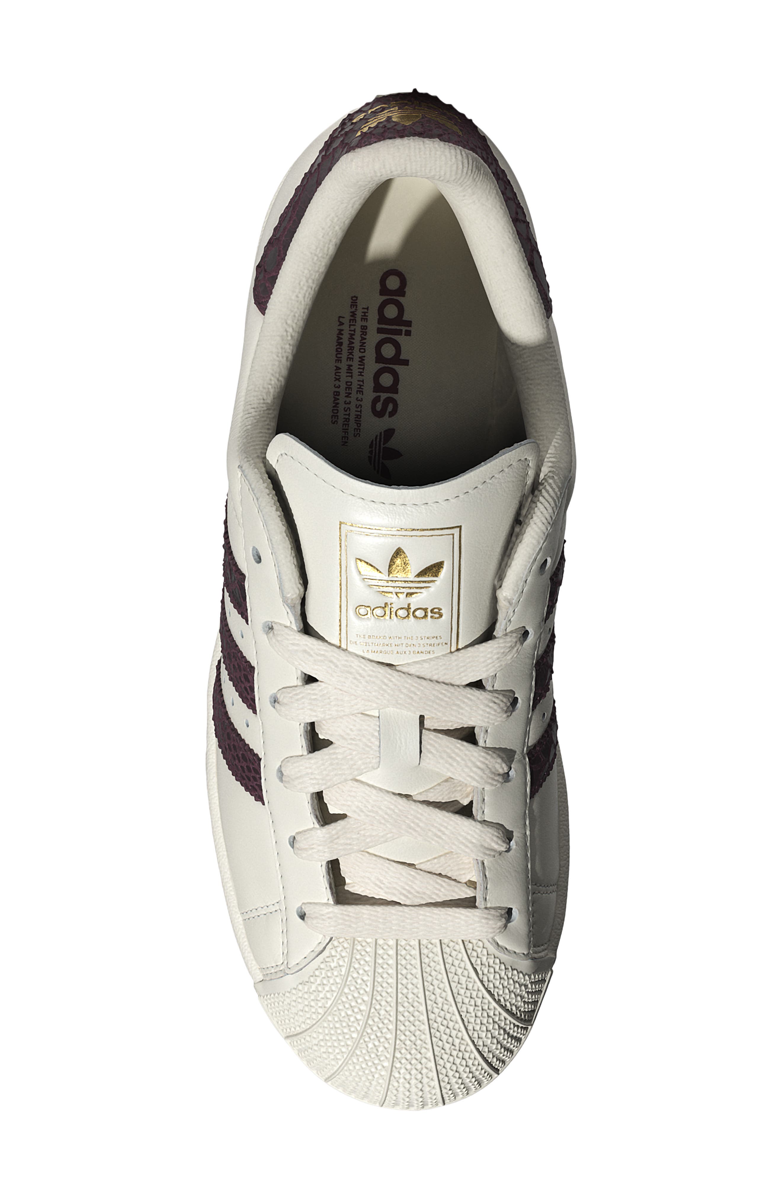 Superstar II Sneaker, Alternate, color, OFF WHITE/ MAROON/ GOLD MET.