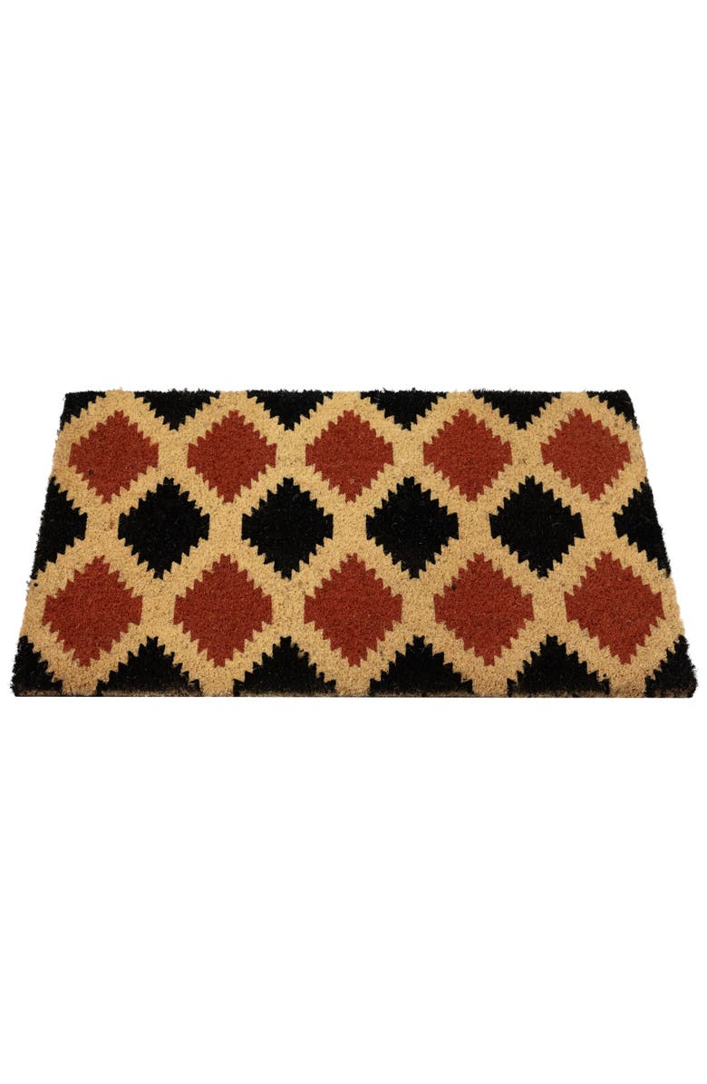 Northlight Diamond Pattern with Cream Accent Autumn Doormat 18" x 30", Alternate, color, Orange