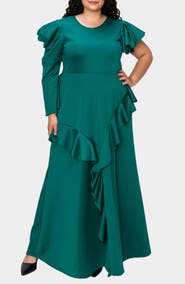 L I V D Vivienne Ruffle Maxi Dress