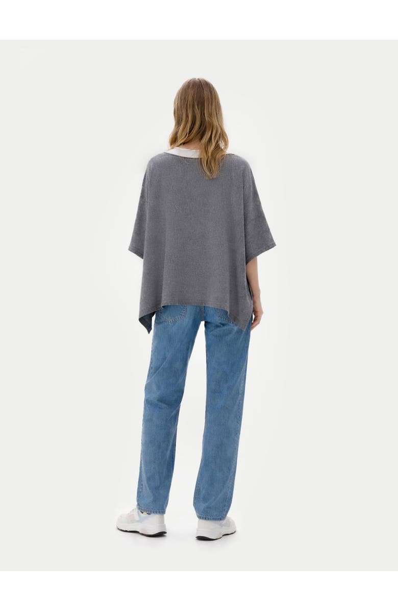 GOBI Mongolian Cashmere Boat-Neck Cashmere Poncho, Alternate, color, Dim Gray