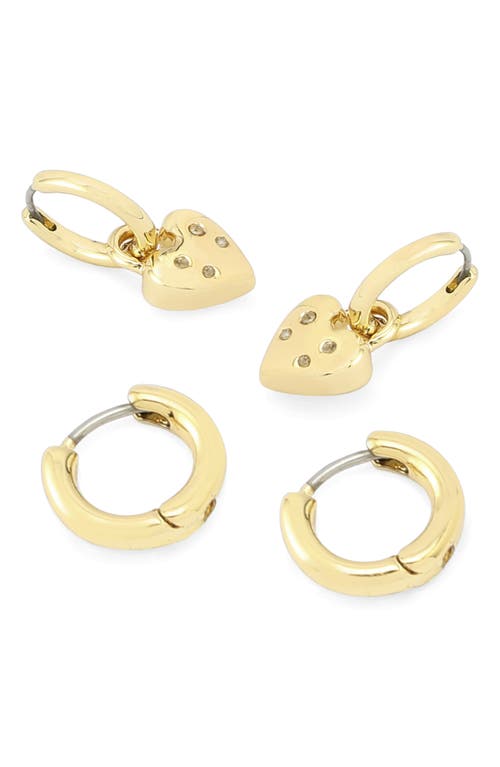 AllSaints 2 Pairs of Huggie Hoop Earrings in Gold  product