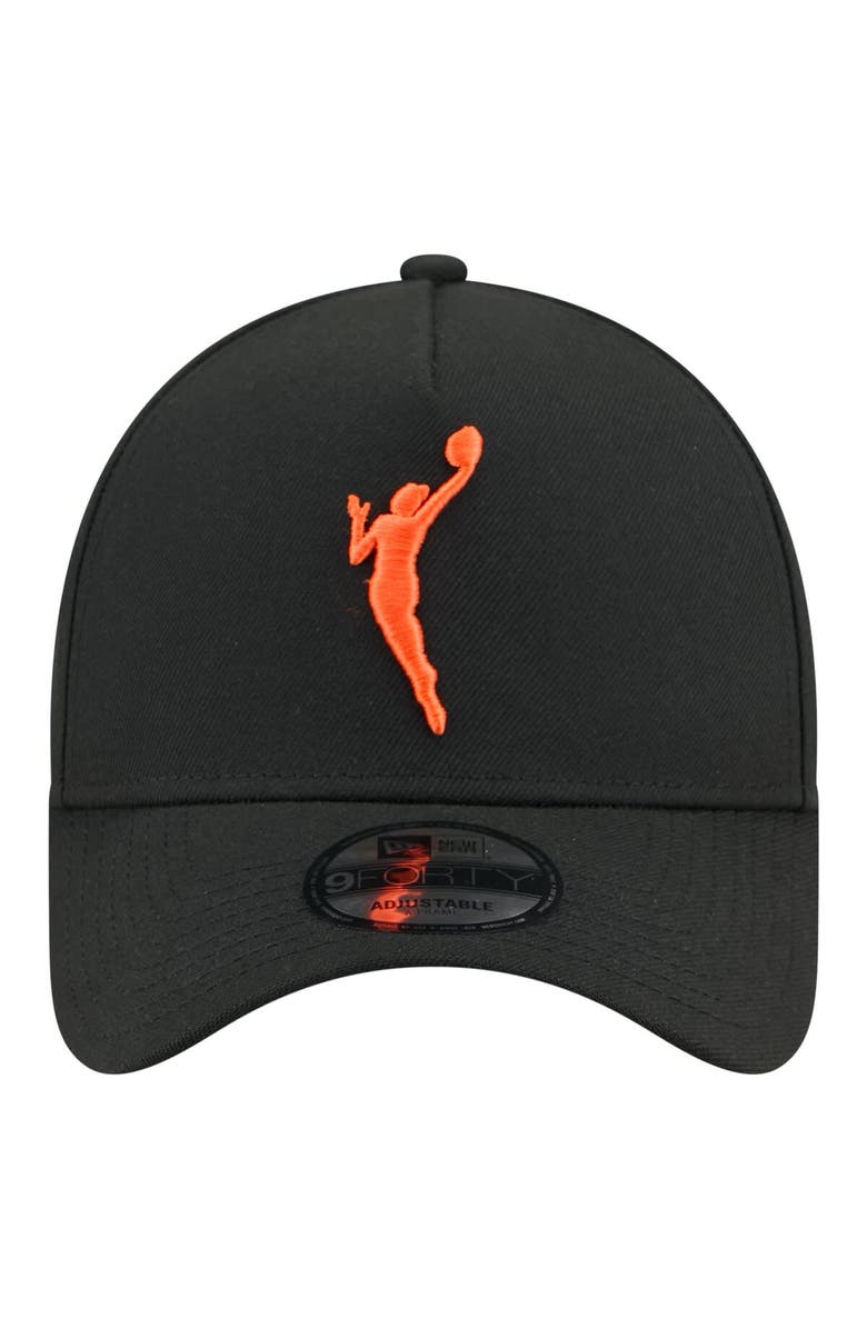New Era Men's New Era Black WNBA Gear Core Logo A-Frame 9FORTY Adjustable Hat, Alternate, color,