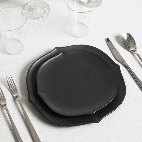 Stone Lain Baskerville Stoneware 32-piece Dinnerware Set, Includes Glassware In Black