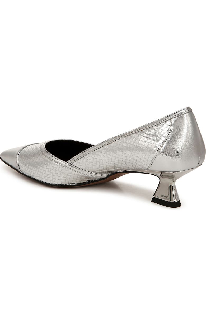 Franco Sarto Darcy Pointed Toe Kitten Heel Pump, Alternate, color, Silver