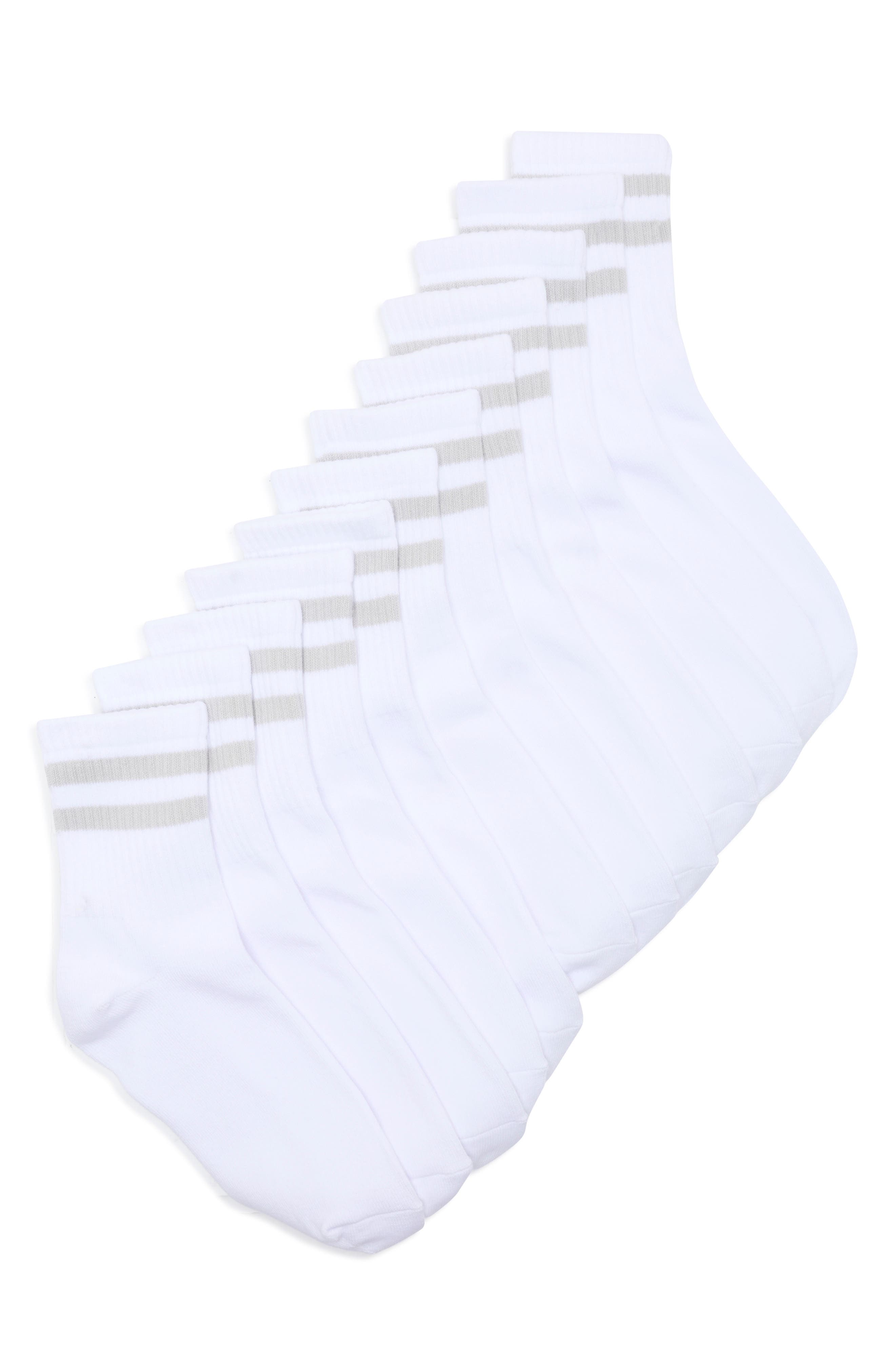 90 DEGREE BY REFLEX 6-Pack Stripe Half Crew Socks