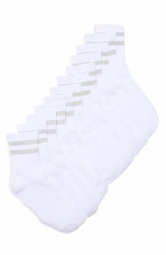 90 DEGREE BY REFLEX 6-Pack Stripe Half Crew Socks