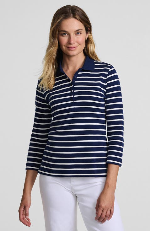 3/4 Sleeve Supima Cotton Polo Shirt