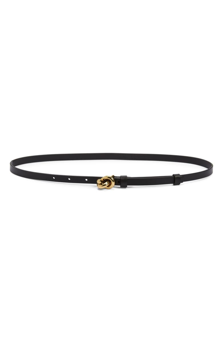 Bottega Veneta Cintura Leather Belt, Main, color, 1019 Black-M Brass