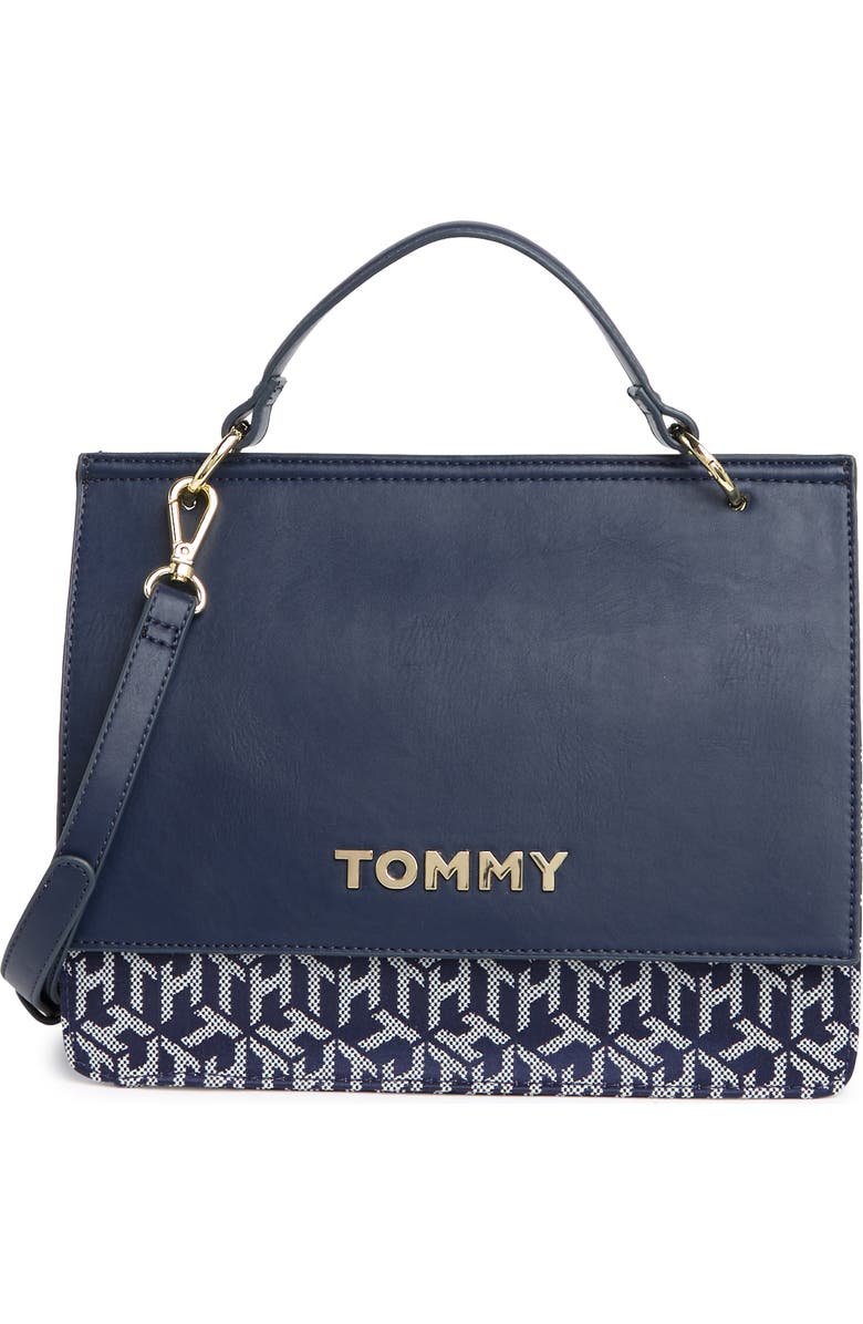 Tommy Hilfiger Nathalie Faux Leather Satchel Bag, Main, color,