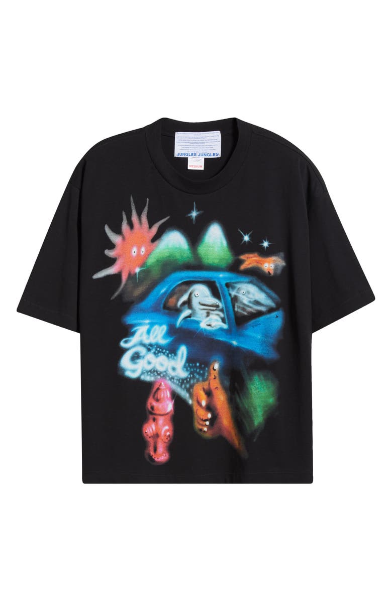 JUNGLES All Good Airbrush Graphic T-Shirt, Alternate, color, Black