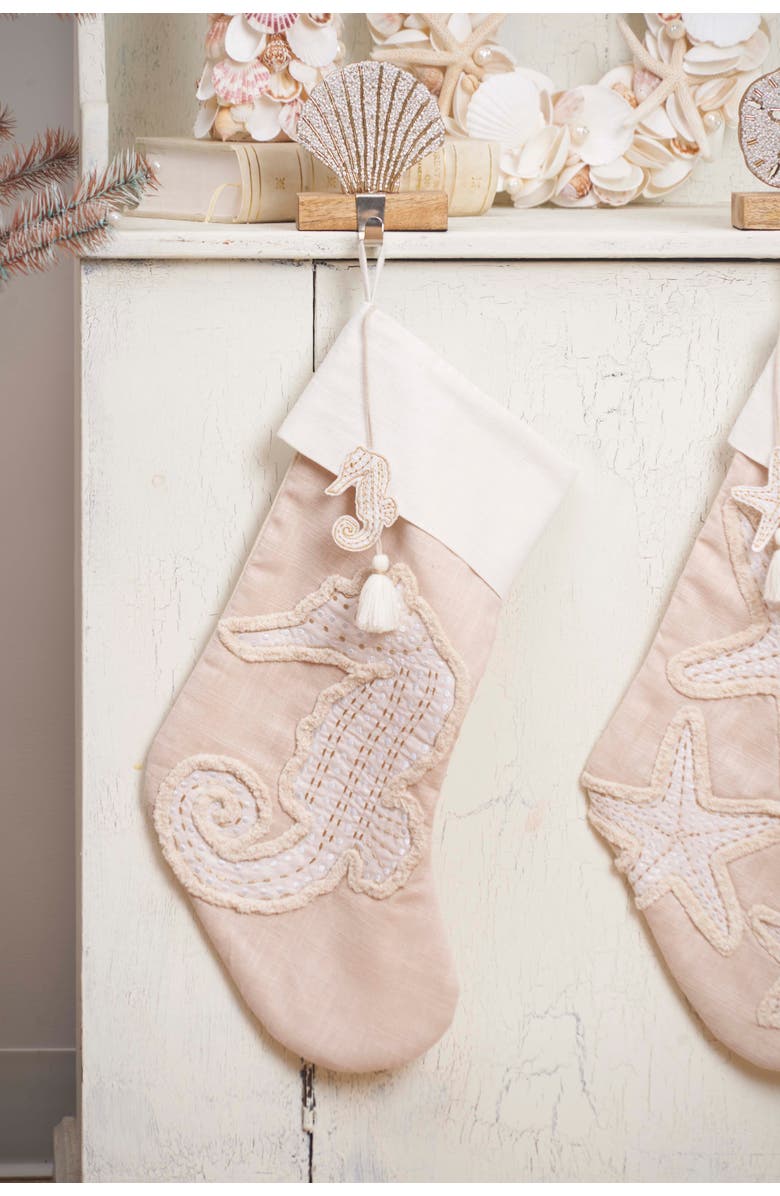 C&F Home Gold Coast Seahorse Hanging Christmas Stocking 20", Alternate, color, Gold