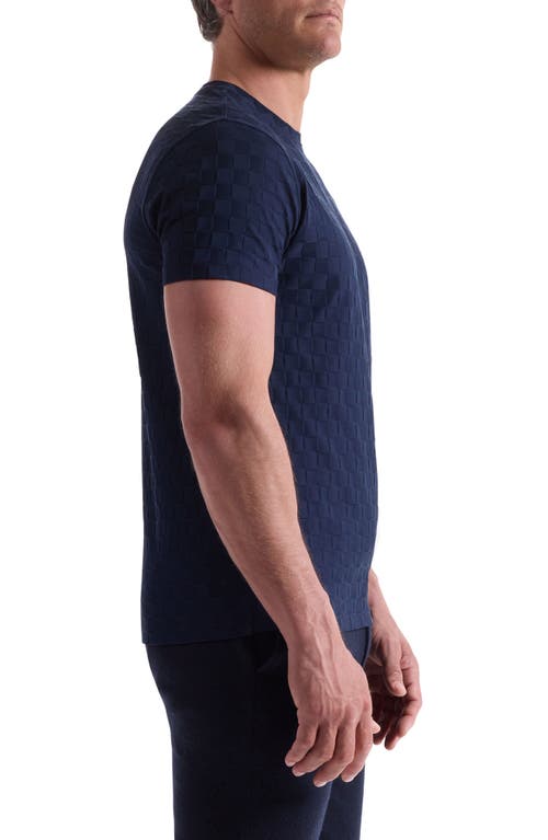 Bugatchi Geo Textured Cotton T-shirt In Blue