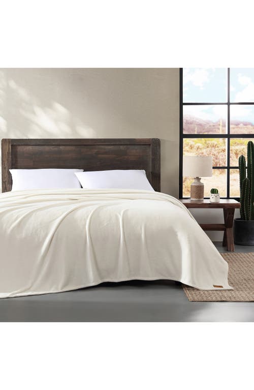 Wrangler Wgr Solid Ultra Soft Plush Fleece Blanket In Ivory