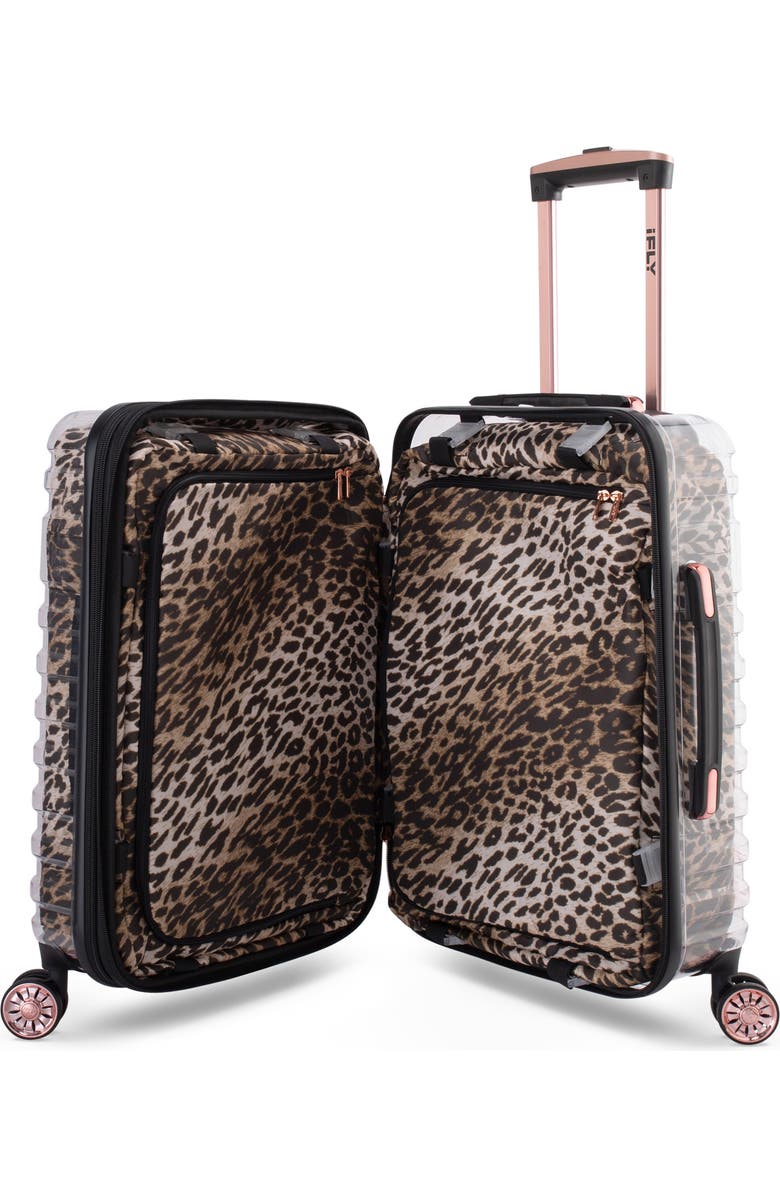 IFLY Clear 20" Animal Print Expandable Wheeled Carry-On Bag, Alternate, color,