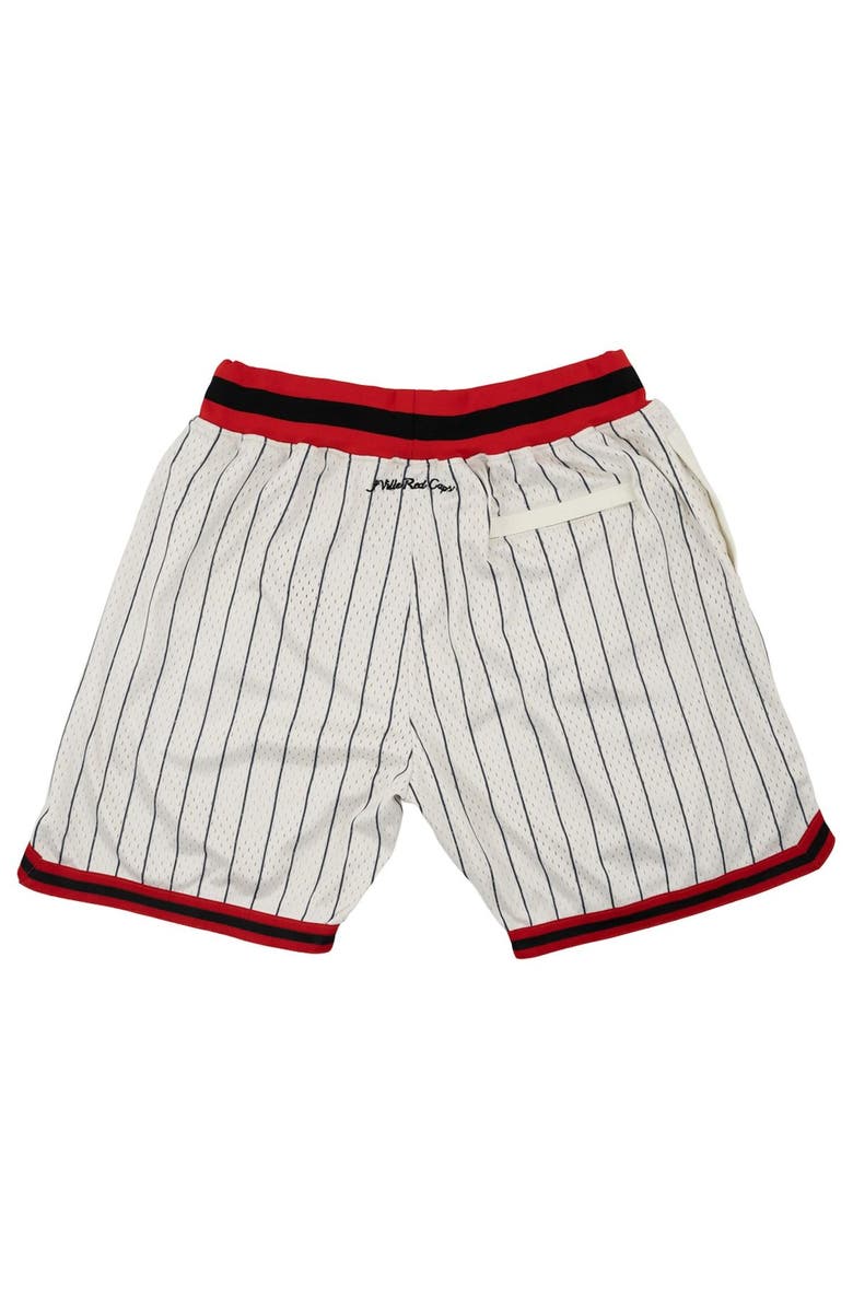 RINGS & CRWNS Men's Rings & Crwns Cream Jacksonville Red Caps Replica Mesh Shorts, Alternate, color, 