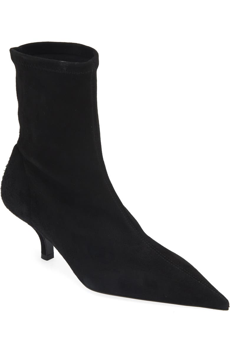 TOTEME Pointed Toe Sock Bootie, Main, color, Black