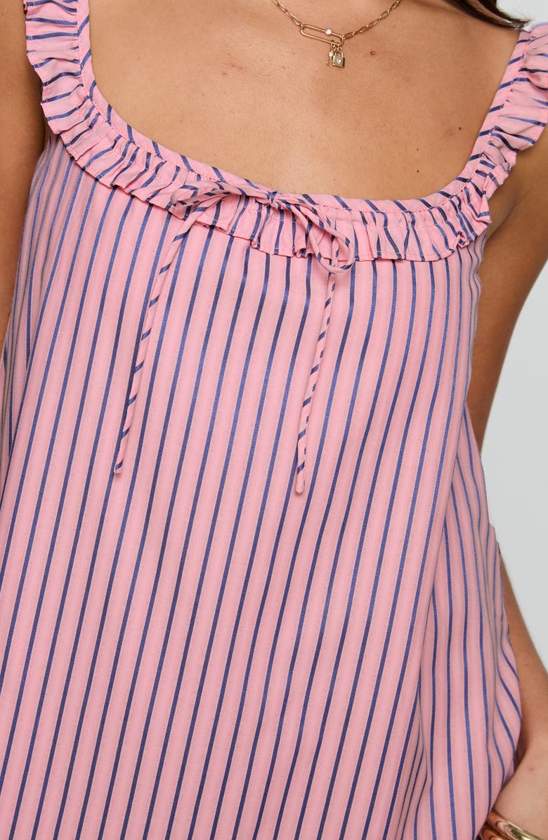 Princess Polly Zalina Stripe Babydoll Minidress, Alternate, color, Pink Stripe