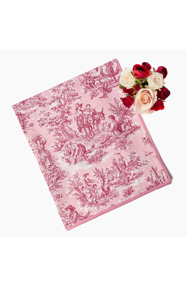 Mrs. Alice Isla Toile Tablecloth, Main, color, Pink
