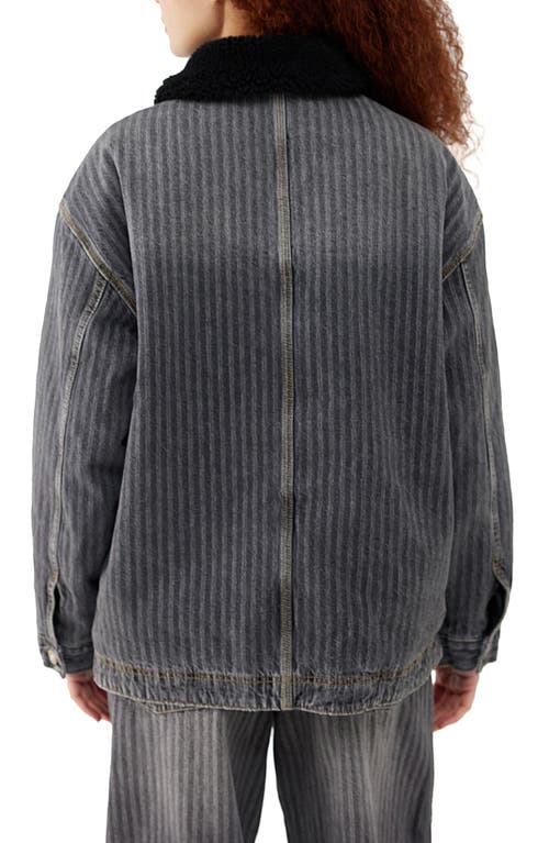 Shop Bdg Urban Outfitters Oversize Herringbone Stripe Denim Jacket