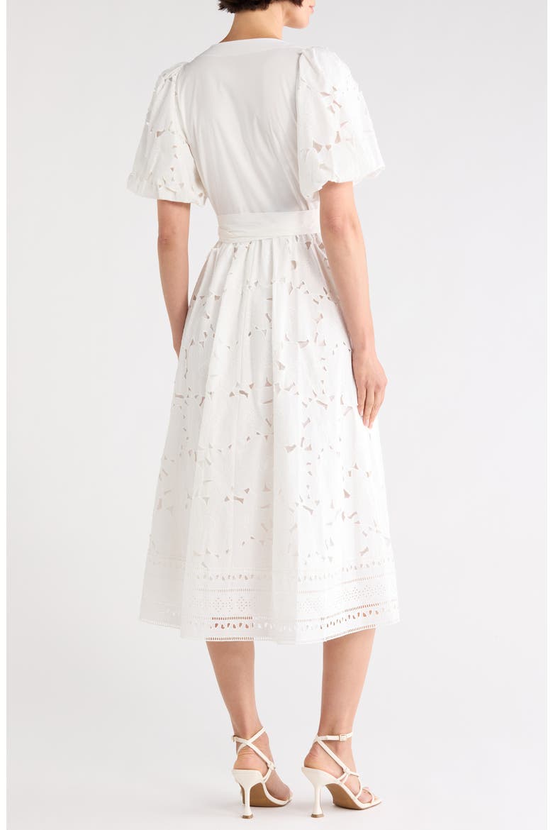 Delilah Puff Sleeve Wrap Dress, Alternate, color, WHITE