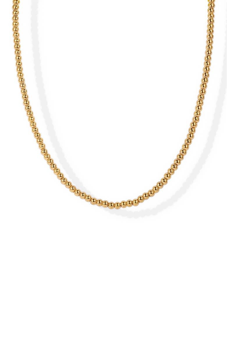 Mantra Inspiration Bead Necklace, Main, color, Yellow Gold