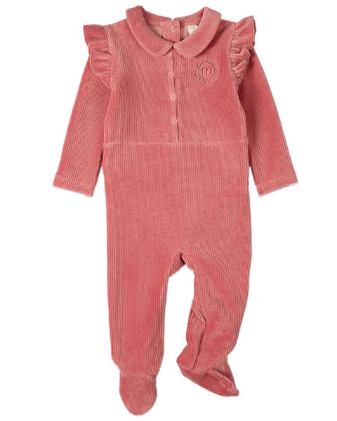 Baby Cotton Rich Corduroy Ruffled Footie