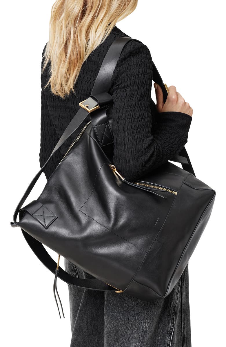 AllSaints Alba Leather Backpack, Alternate, color,