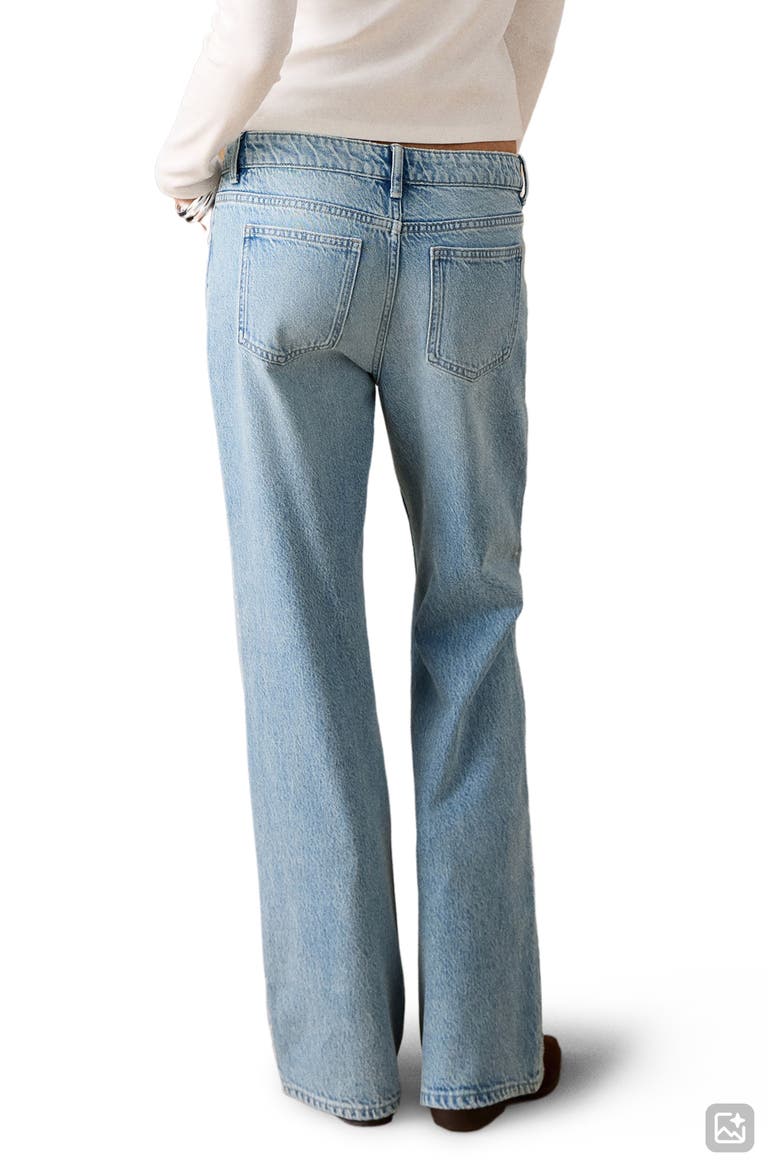 Studded Straight Leg Jeans, Alternate, color, MEDIUM BLUE