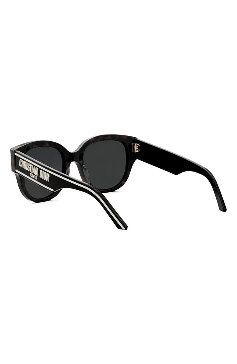 DIOR Wildior BU 54mm Polarized Cat Eye Sunglasses, Alternate, color, Dark Havana / Smoke Polarized