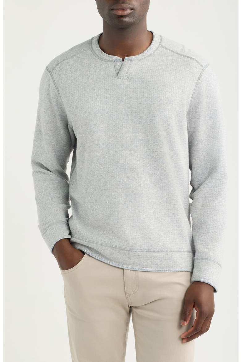 Fairmonte Abaco Reversible Notch Neck Sweatshirt, Alternate, color, DOCKSIDE BLUE HEATHER