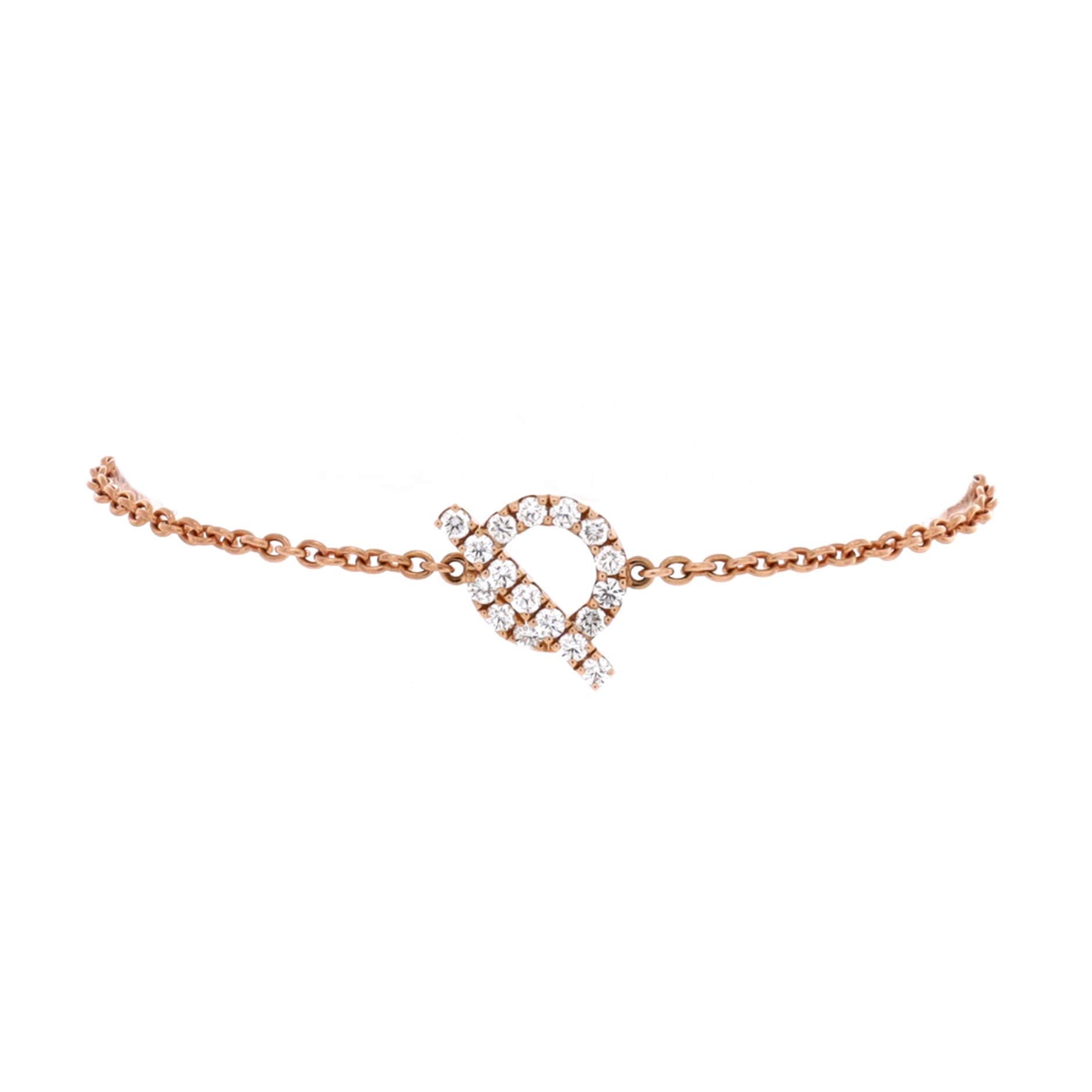 Pre-Owned Hermes Finesse Bracelet 18K Rose Gold and Diamonds, Main, color, Rose Gold