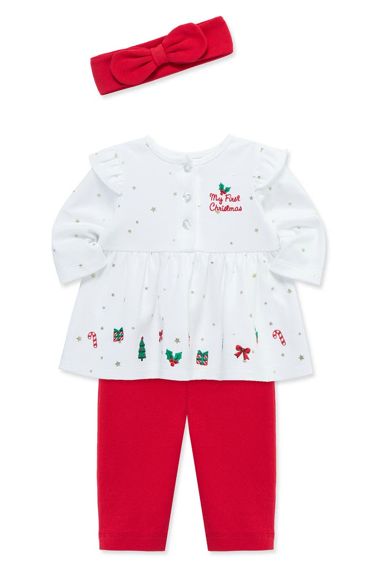Kids' My First Christmas Tunic, Leggings & Headband Set, Alternate, color, MULTI