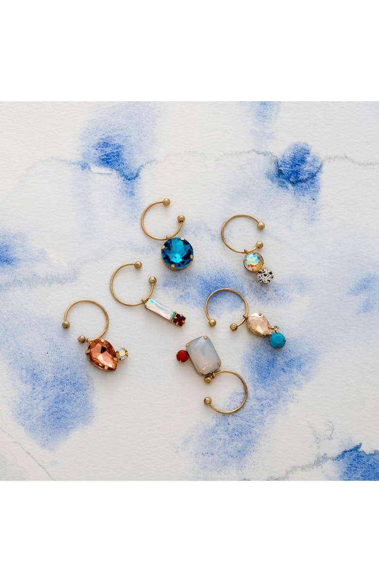 Joanna Buchanan Jeweled wine charms, set of 6, Alternate, color, Pink