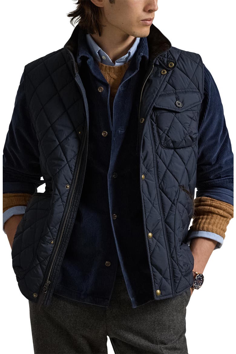 Beaton Quilted Utility Vest, Main, color, COLLEGE NAVY
