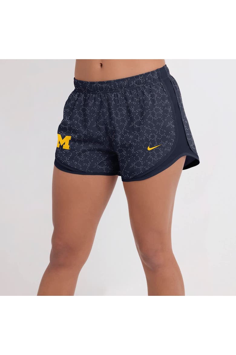 Women's Nike Navy Michigan Wolverines Tempo Pattern Dri-FIT Shorts, Alternate, color, Navy