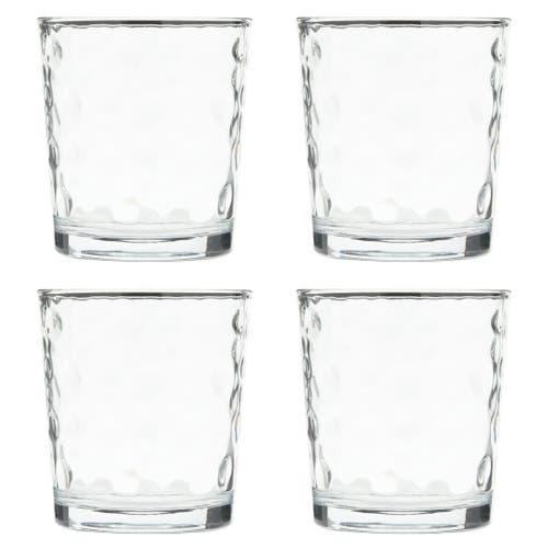 Gibson Home 4 Piece 13.5 Ounce Bubble Double Old-fashioned Glassware Set In Transparent