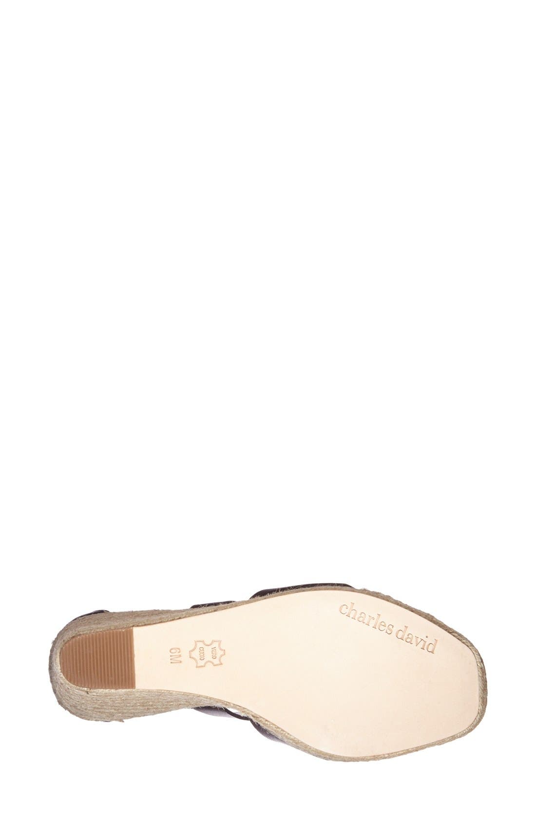 'Olympia' Wedge Sandal, Alternate, color, BLACK