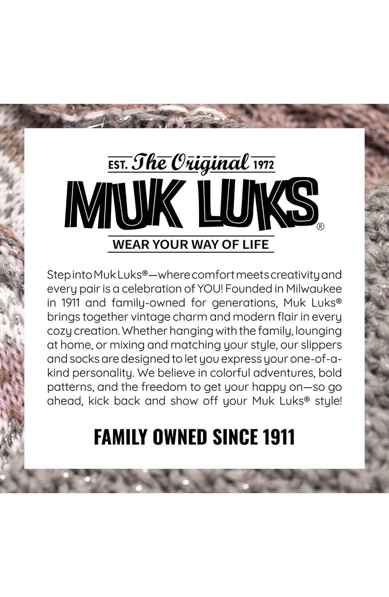 MUK LUKS Studio Quarter Crew Cotton Compression Socks 2 Pair Pack, Alternate, color, Grey/Pink Pack