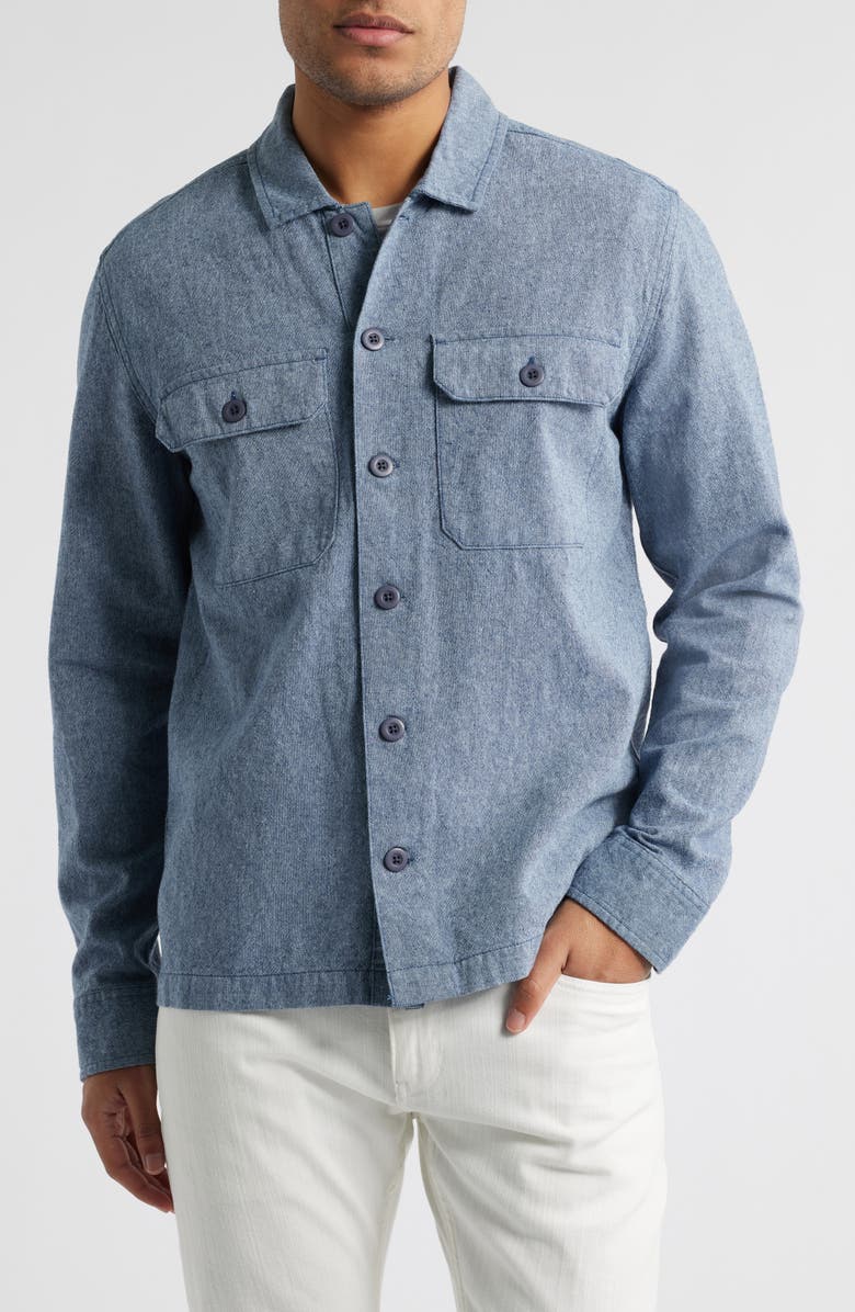 Rails Hayes Linen & Cotton Button-Up Shirt, Alternate, color, Blue Mirage