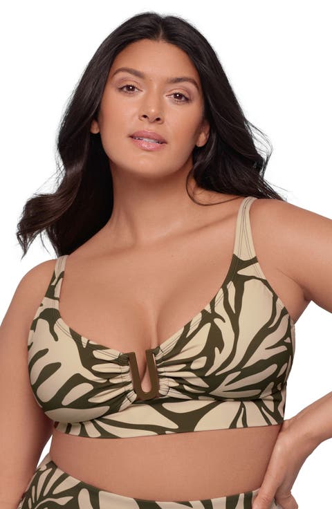 Supportive and Sculpting U-Wire Adjustable Midkini Swimsuit Top