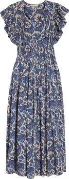 Ulla Johnson Kairi Flutter Sleeve Midi Dress