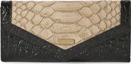 Brahmin Veronica Melbourne Croc Embossed Leather Envelope Wallet