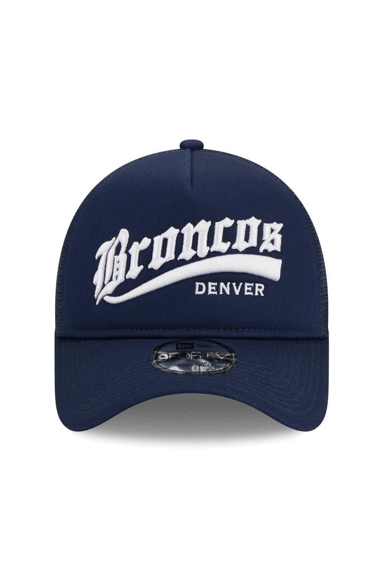 New Era Men's New Era Navy Denver Broncos Caliber Trucker 9FORTY Adjustable Hat, Alternate, color, 