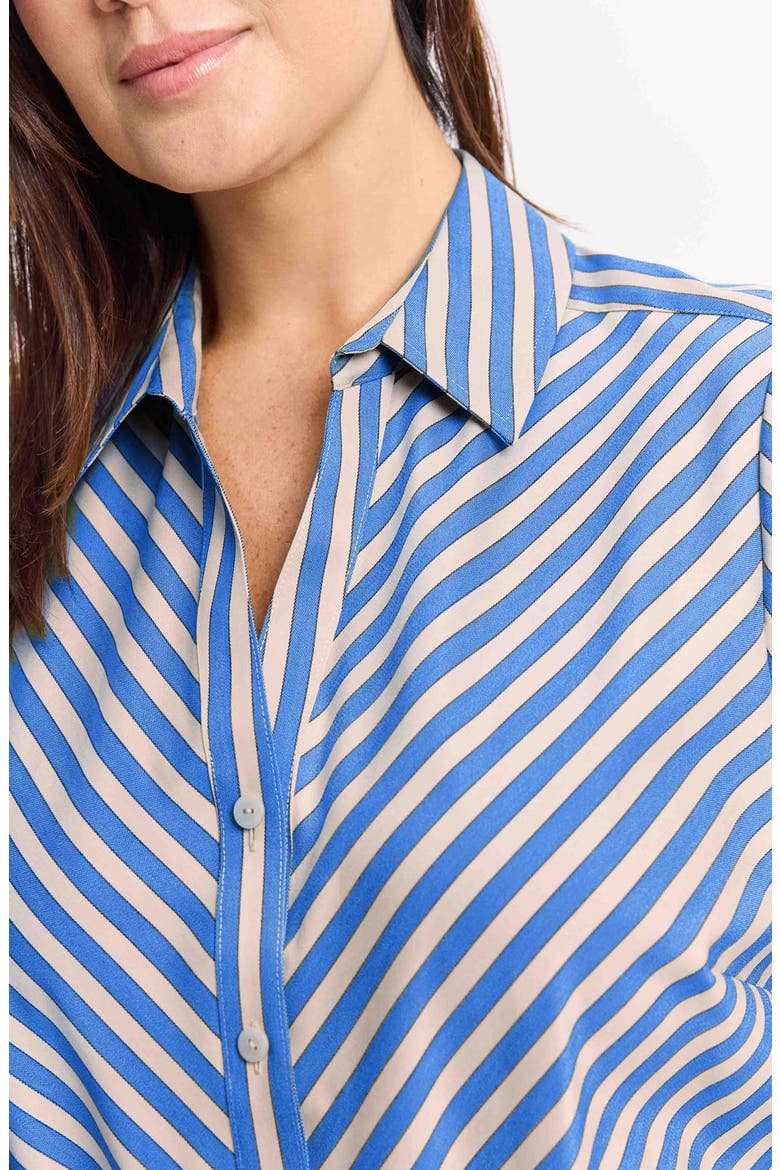 Mary Neutral Stripe Stretch Button-Up Shirt, Alternate, color, BLUE
