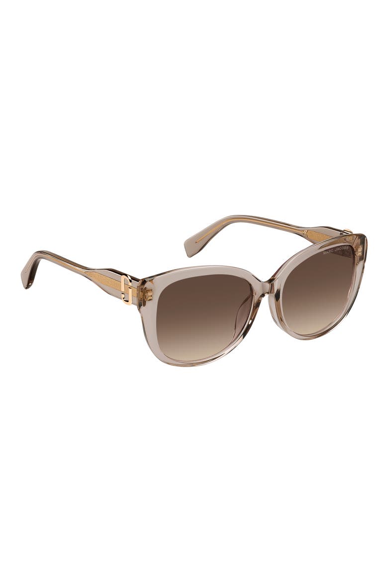 57mm Gradient Cat Eye Sunglasses, Alternate, color, BEIGE/ BROWN