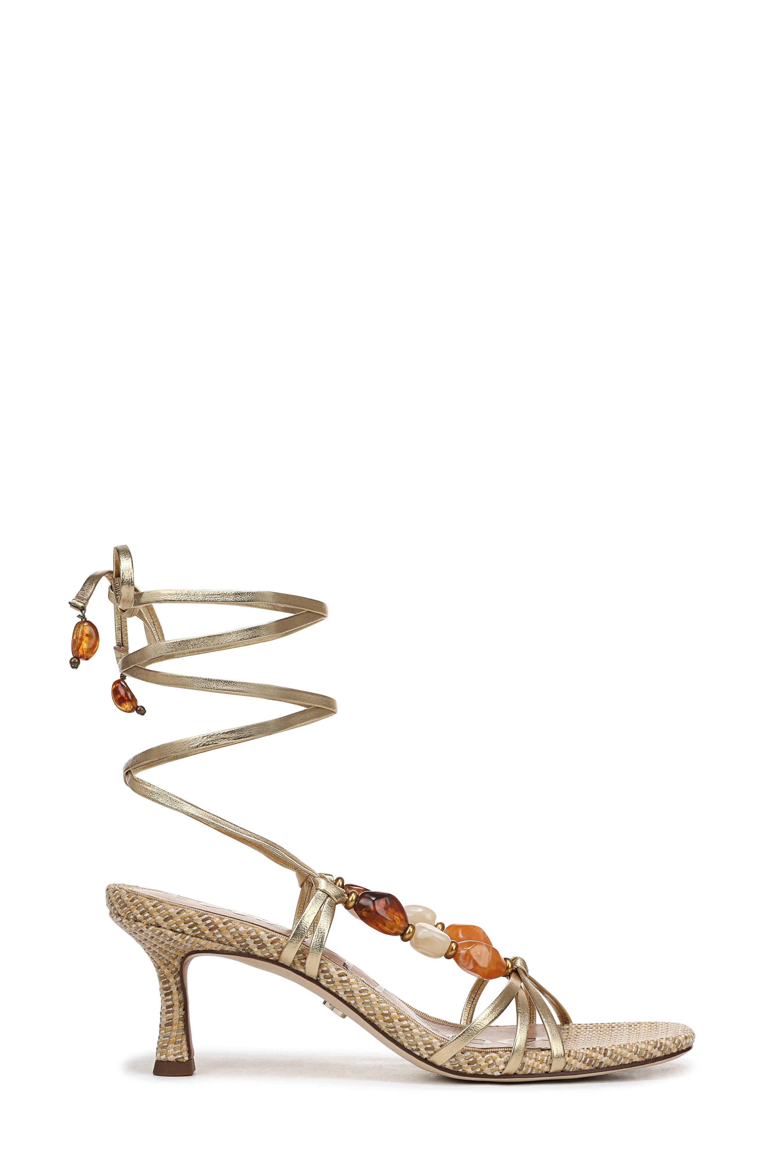 Paloma Ankle Wrap Sandal, Alternate, color, AMBER GOLD
