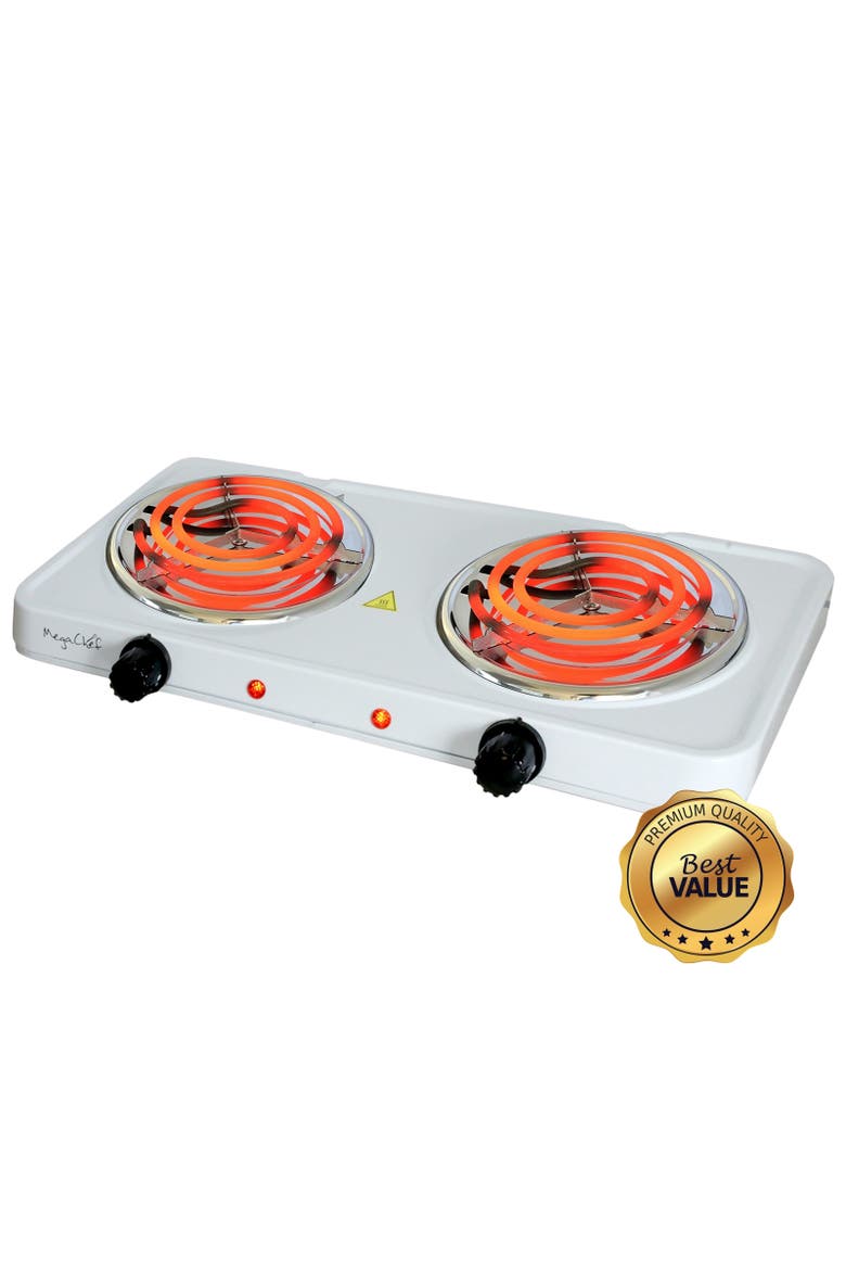Dual Coil Burner Cooktop Buffet Range, Alternate, color, White
