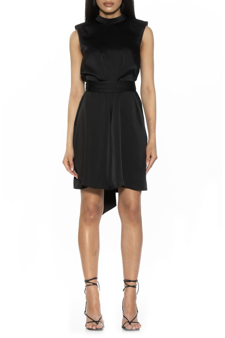 Brixton Mock Neck Sleeveless Shift Dress, Main, color, BLACK