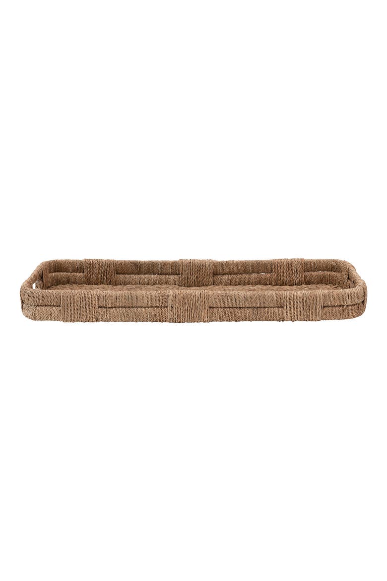 Hand-Woven Bankuan Tray with Handles, Main, color, Natural