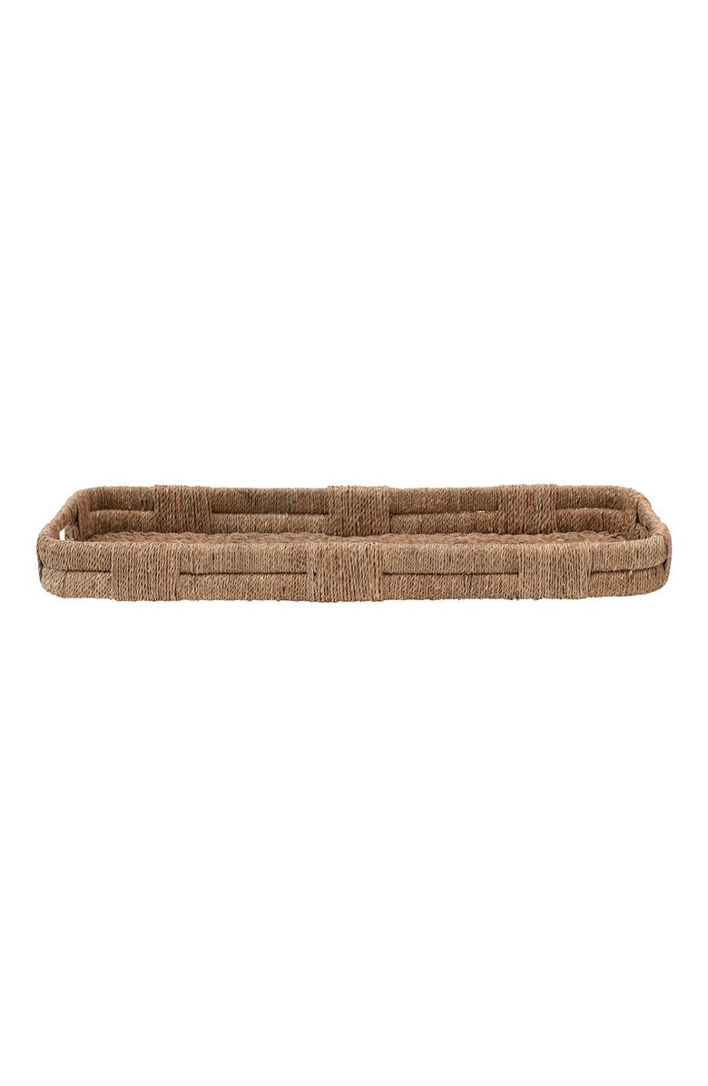 Storied Home Hand-Woven Bankuan Tray with Handles, Main, color, Natural